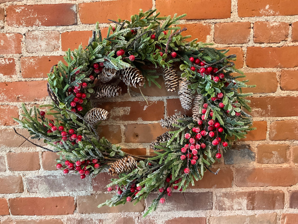 Crimson & Pine Wreath