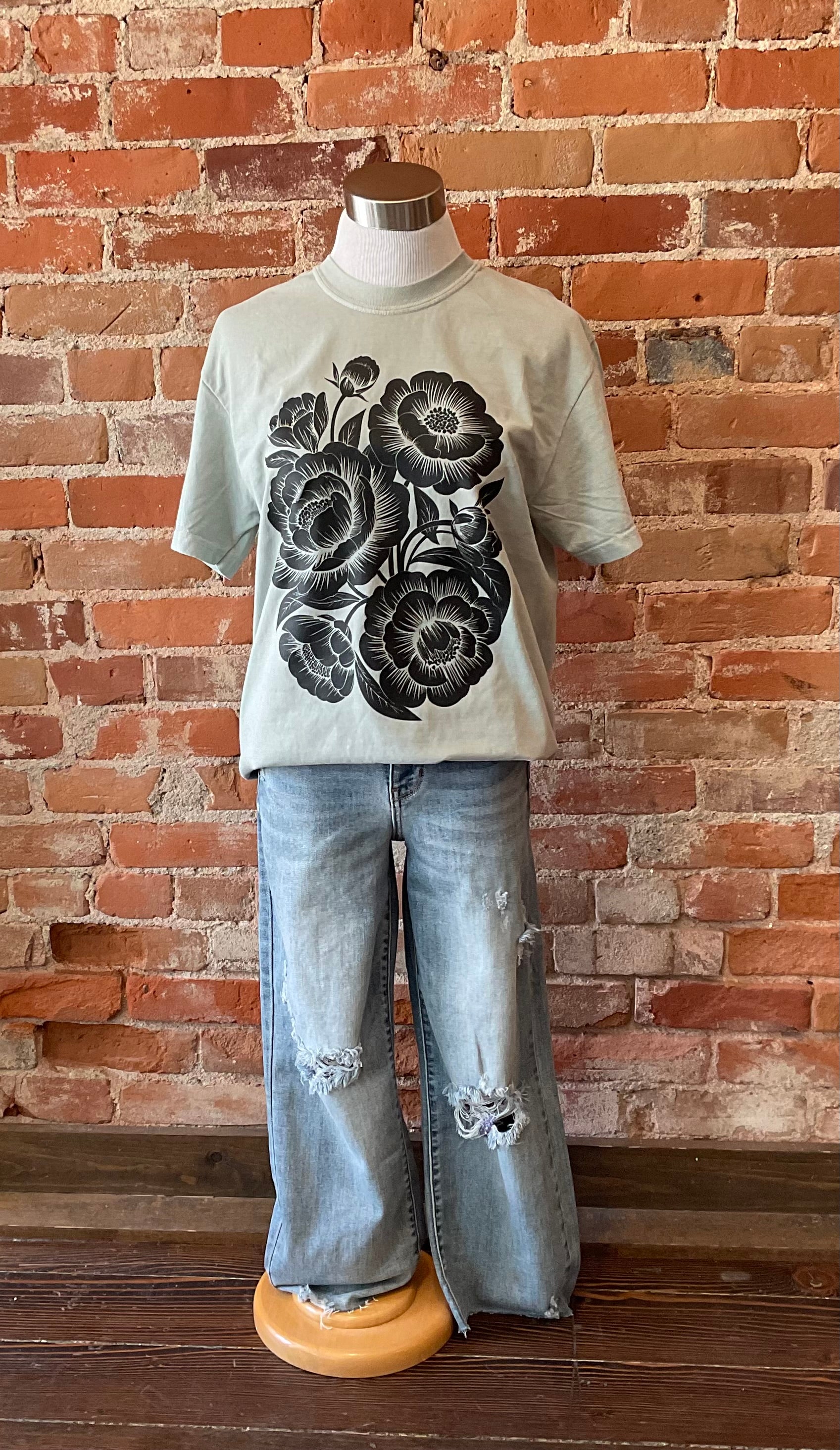 Floral Short Sleeve Adult Unisex Tee
