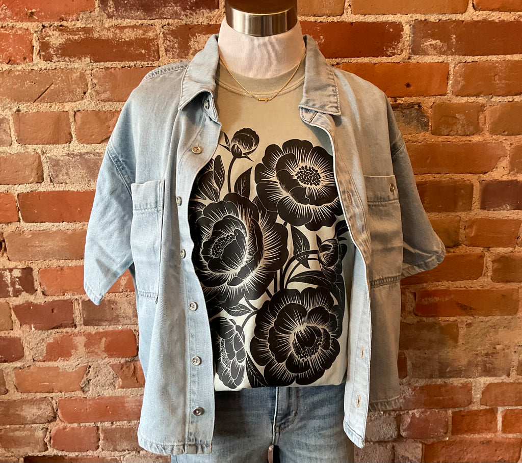 Floral Short Sleeve Adult Unisex Tee