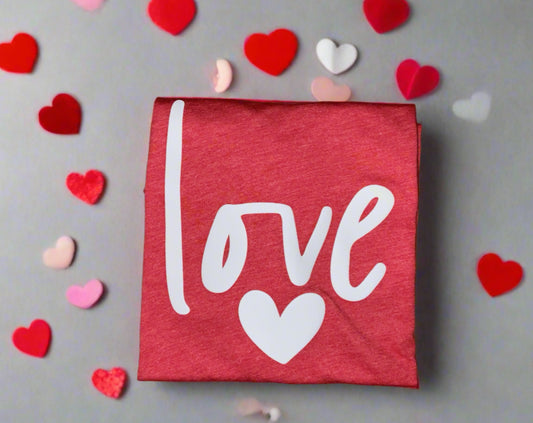 Love Heart Design Adult Tee Shirt