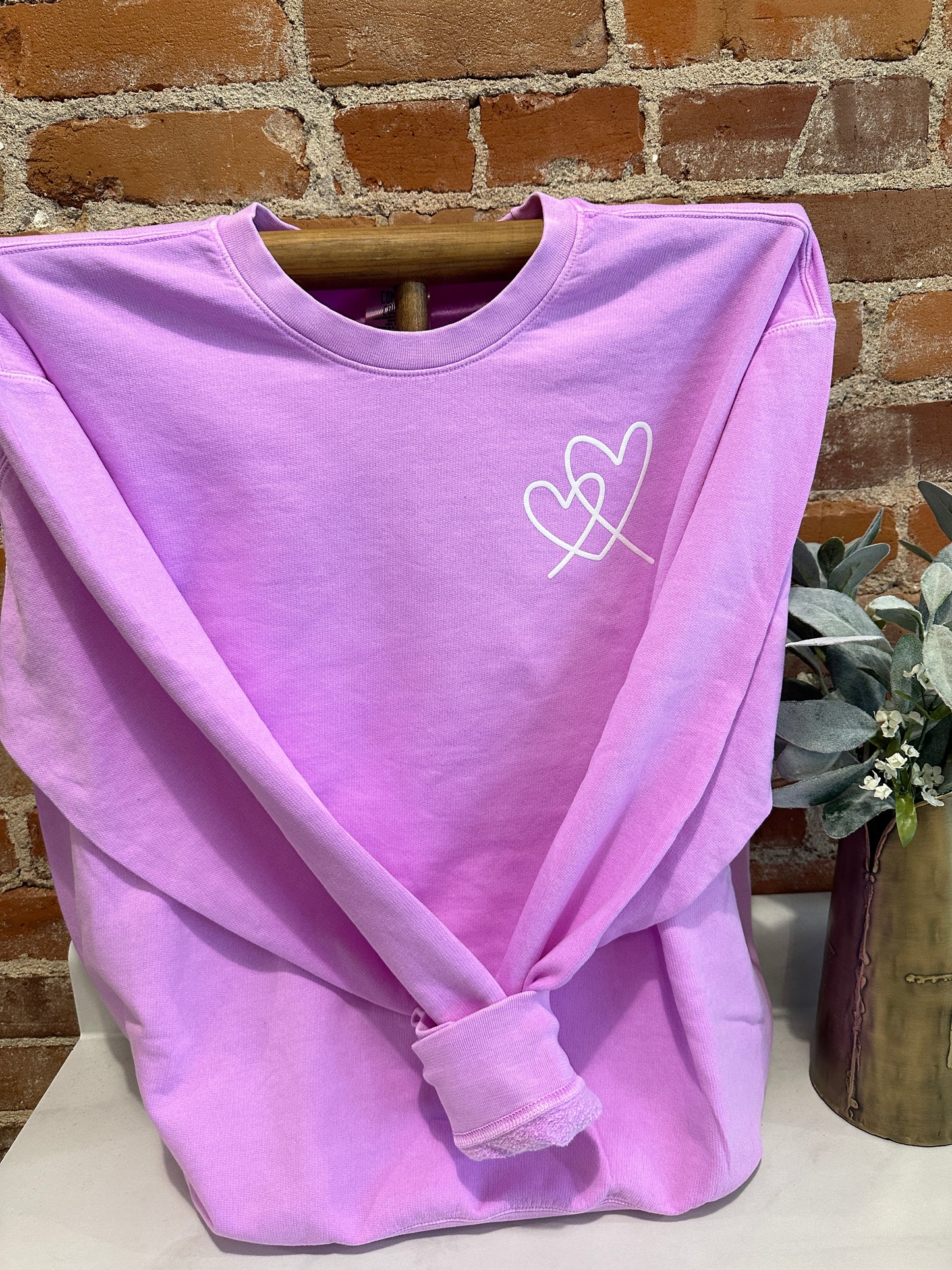 Double Heart Adult Crewneck Sweatshirt