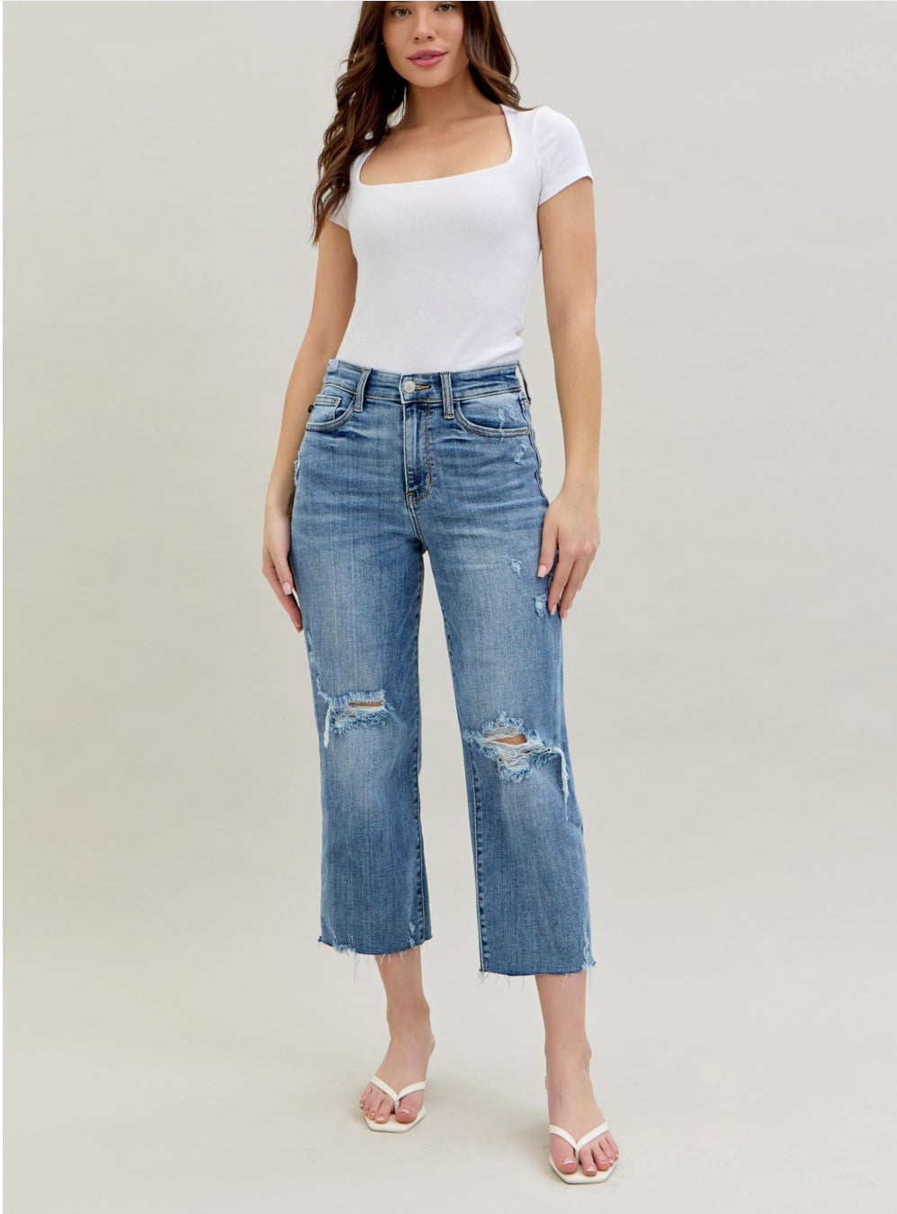 Judy Blue High Waisted Crop Wide Leg Jeans 0-24w