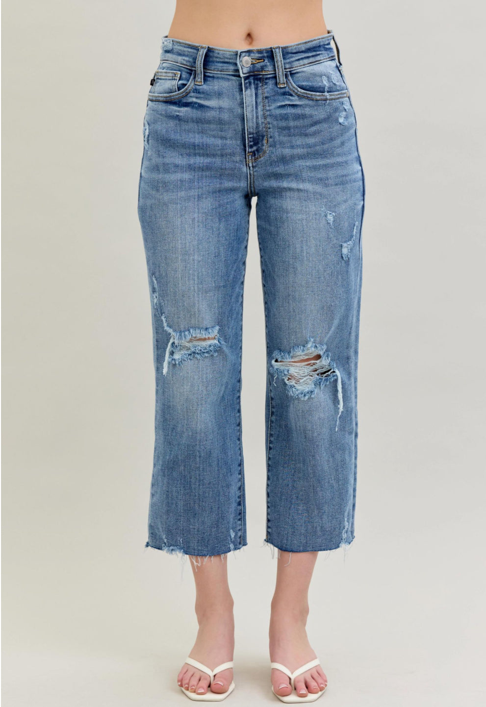 Judy Blue High Waisted Crop Wide Leg Jeans 0-24w