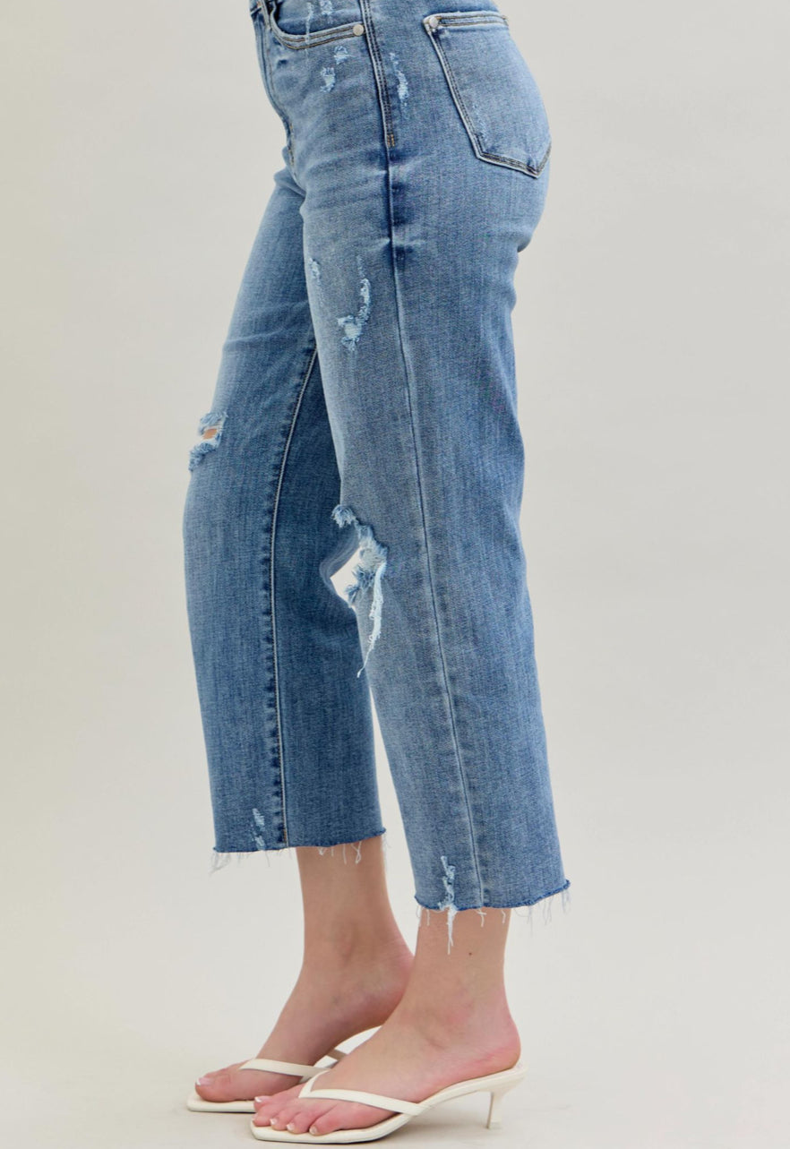 Judy Blue High Waisted Crop Wide Leg Jeans 0-24w