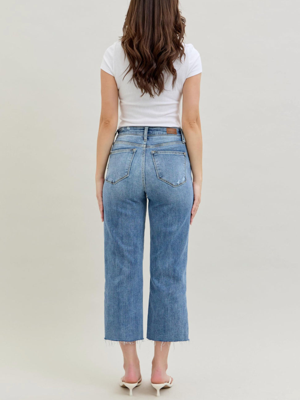 Judy Blue High Waisted Crop Wide Leg Jeans 0-24w