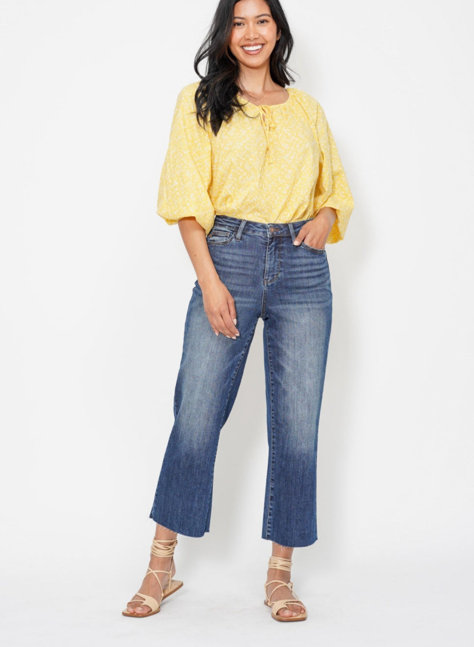 Judy Blue High Waisted Wide Leg Crop Jean
