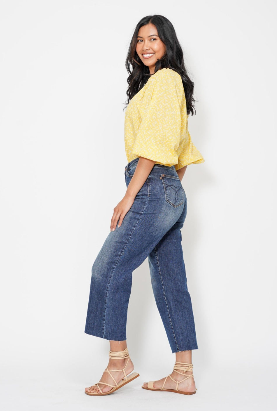 Judy Blue High Waisted Wide Leg Crop Jean