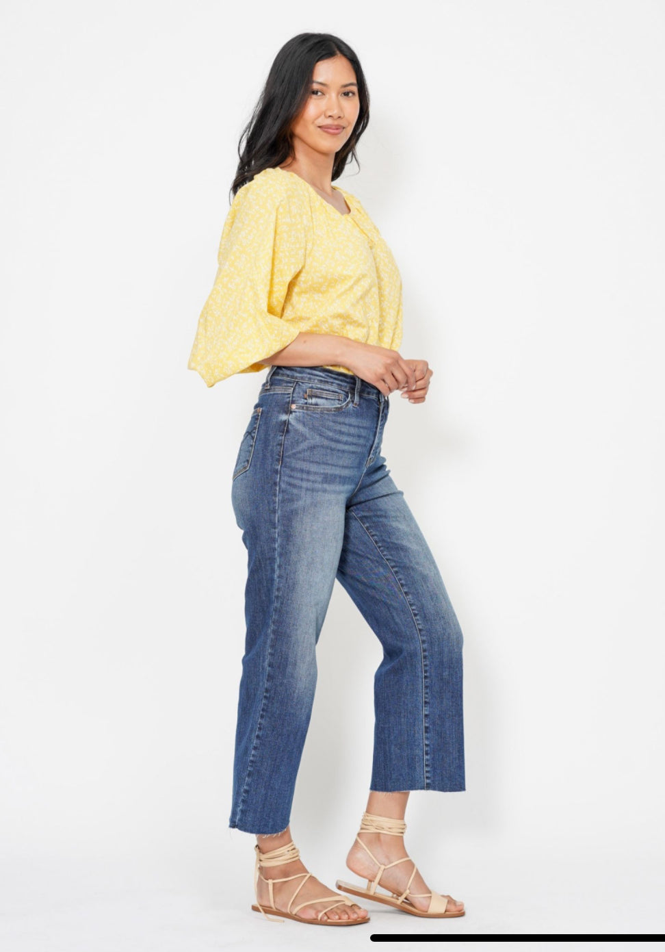 Judy Blue High Waisted Wide Leg Crop Jean