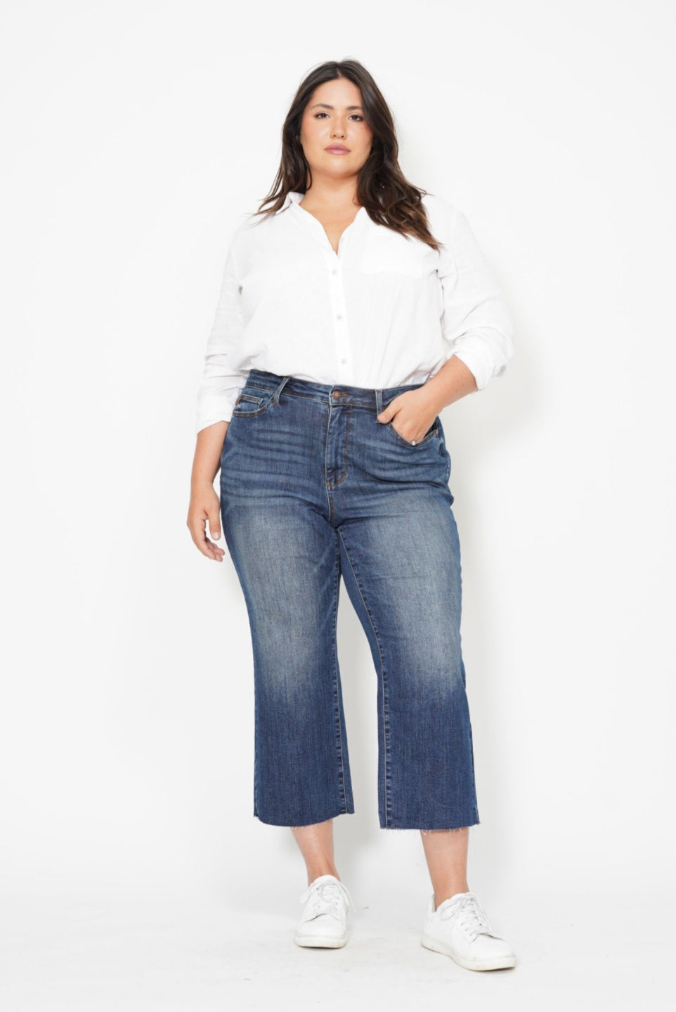 Judy Blue High Waisted Wide Leg Crop Jean 14W-24W
