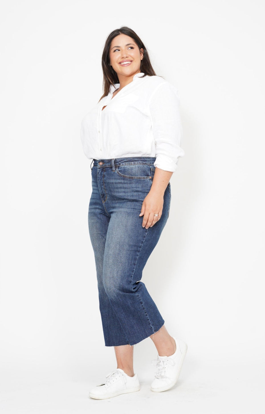 Judy Blue High Waisted Wide Leg Crop Jean 14W-24W