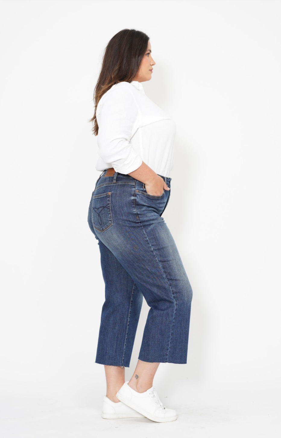 Judy Blue High Waisted Wide Leg Crop Jean 14W-24W