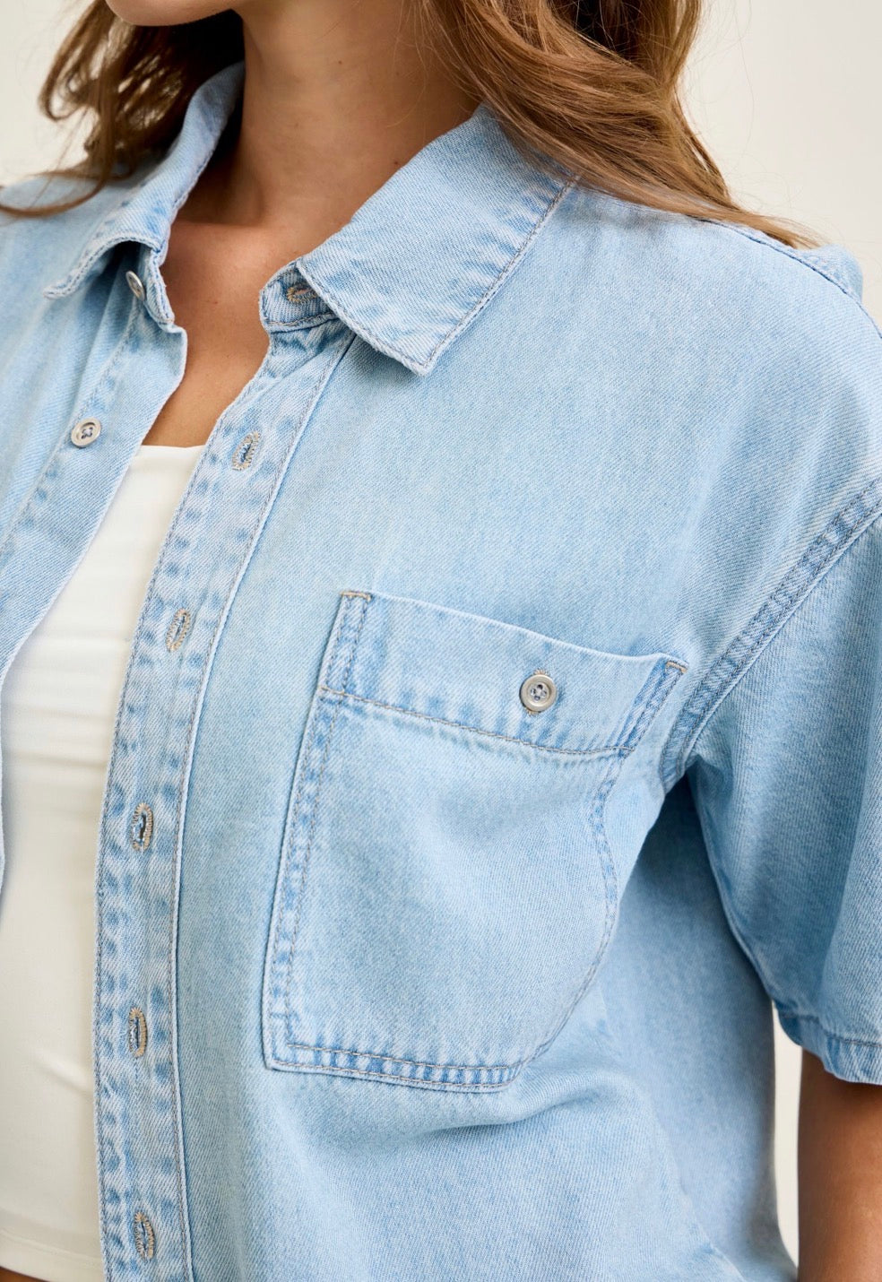 Judy Blue Boxy Featherweight Work Shirt