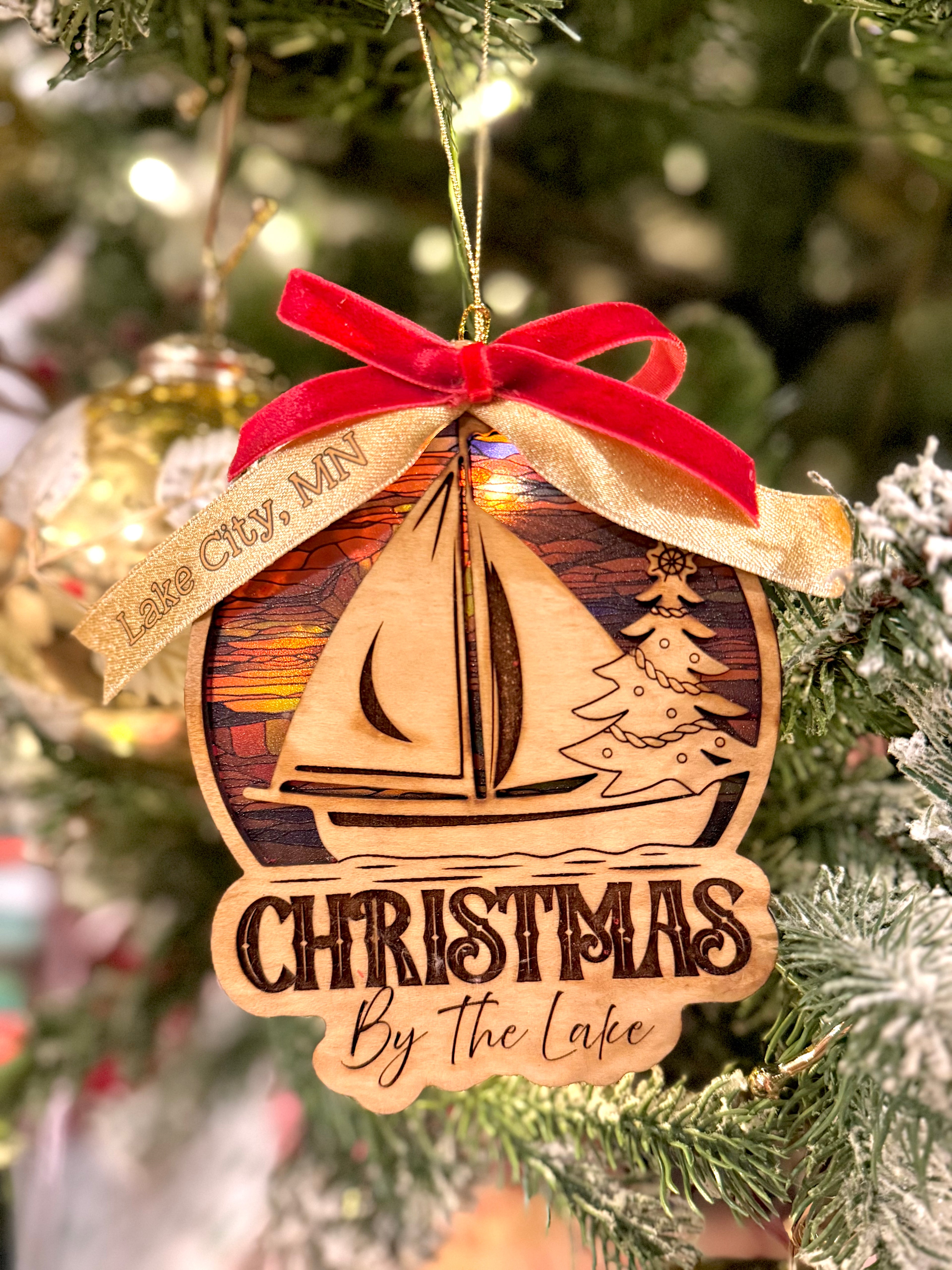 Christmas By The Lake Ornament
