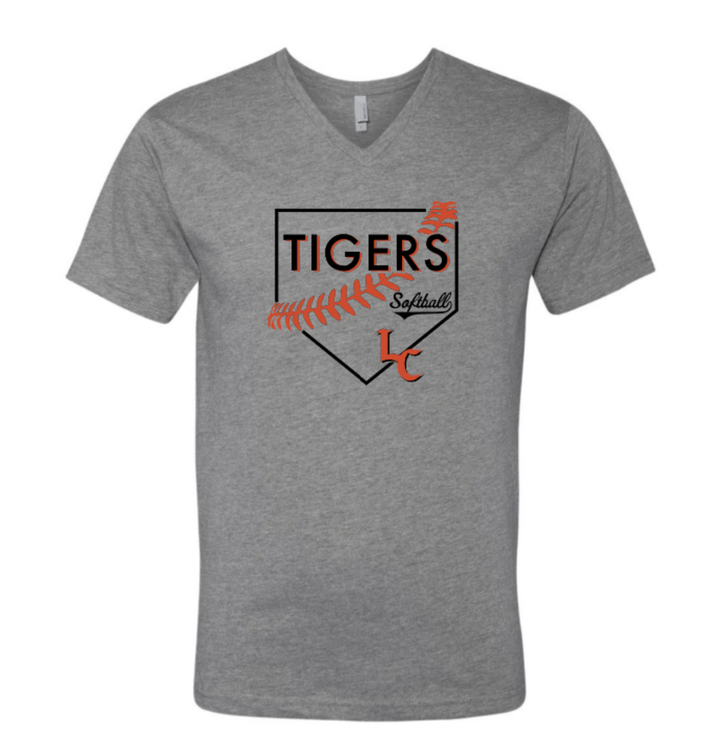 Lake City Baseball or Softball Adult Unisex V-Neck Short Sleeve Tee