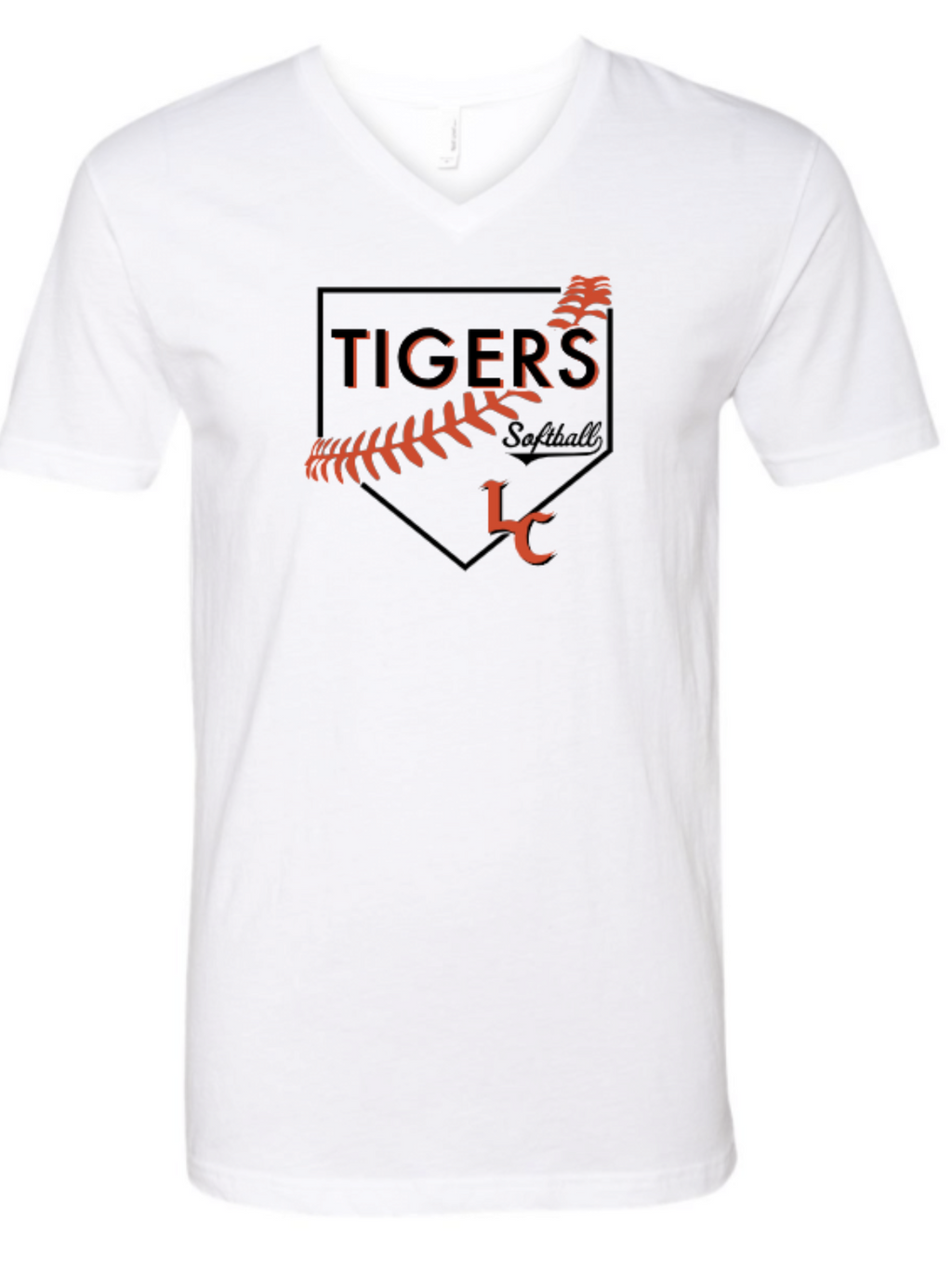 Lake City Baseball or Softball Adult Unisex V-Neck Short Sleeve Tee
