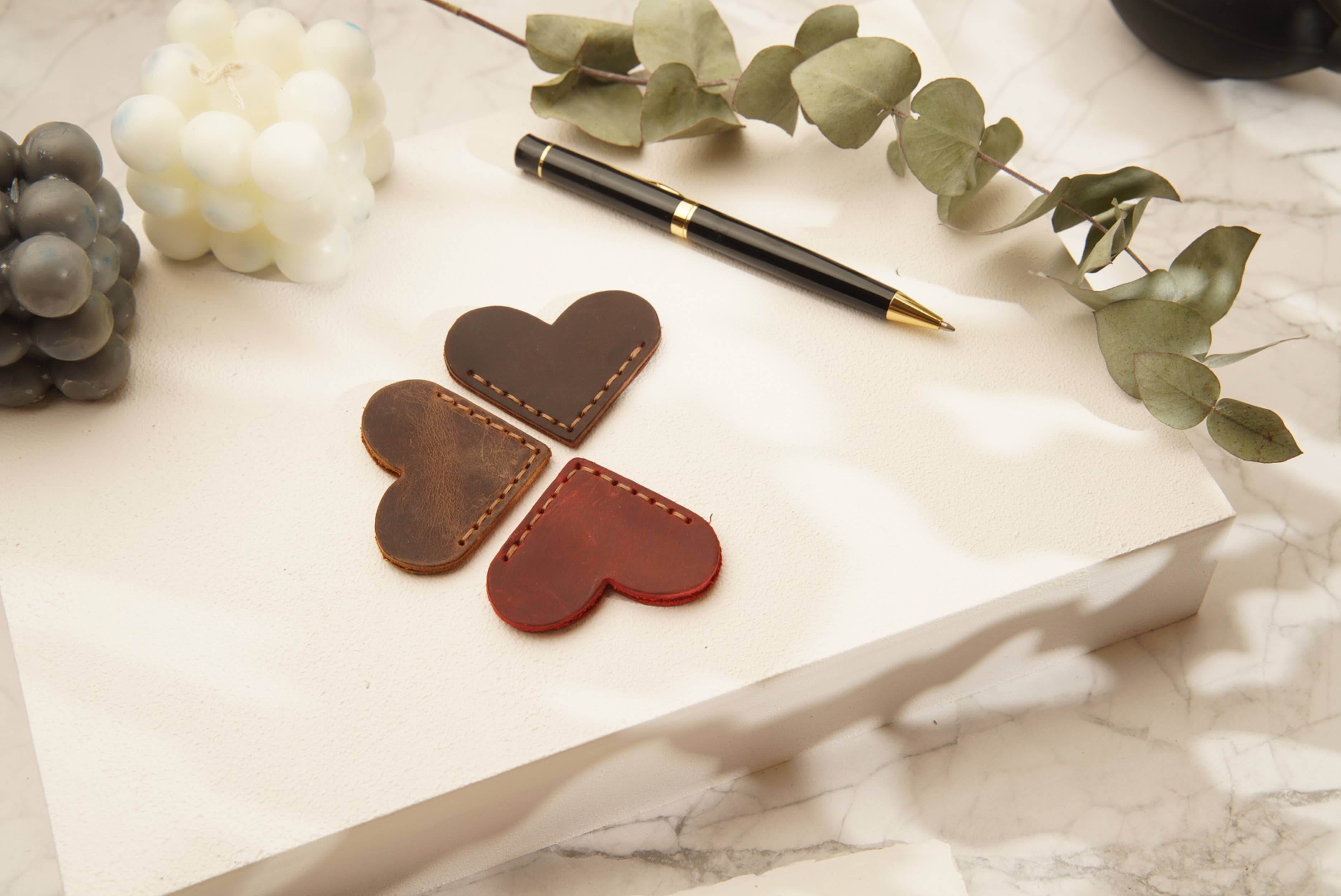 Leather Heart Bookmark, Reader Gift, Book accessories