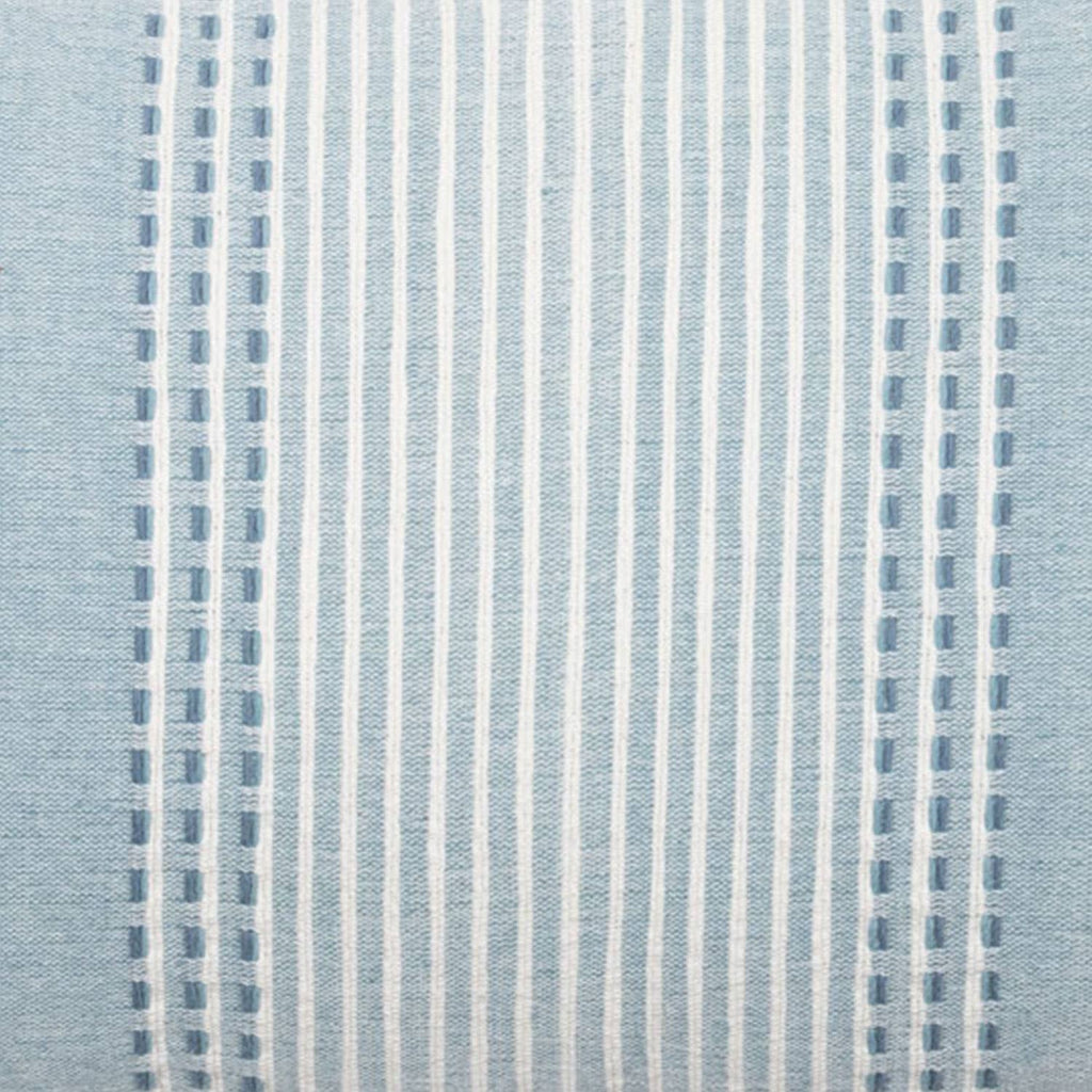 Nila Blue Woven 14x22 Cotton Filled Pillow Hand Tied Tassels