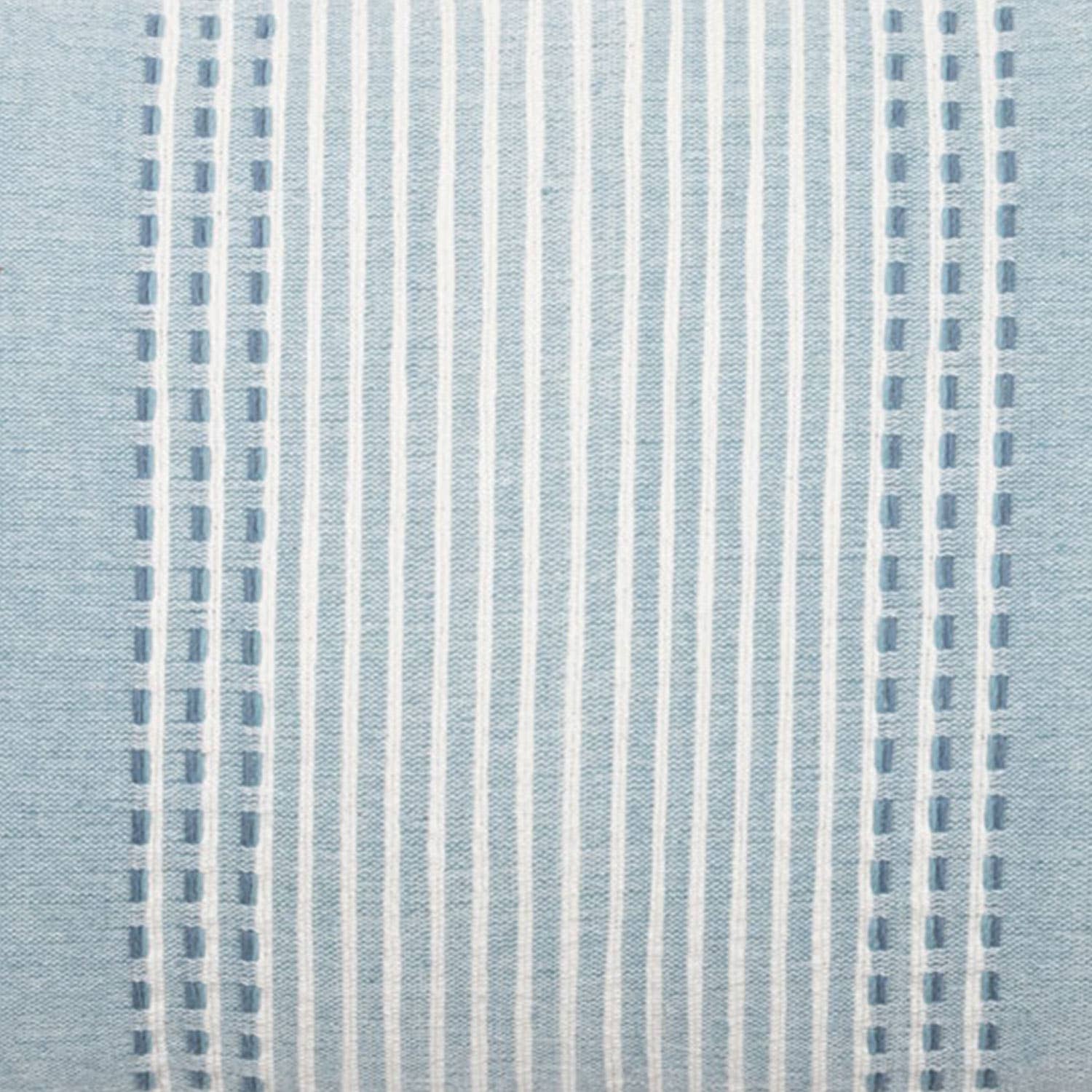 Nila Blue Woven 14x22 Cotton Filled Pillow Hand Tied Tassels