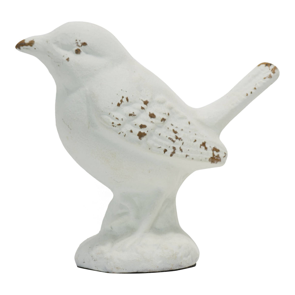Flora White Vintage Antique Metal Bird Figurine