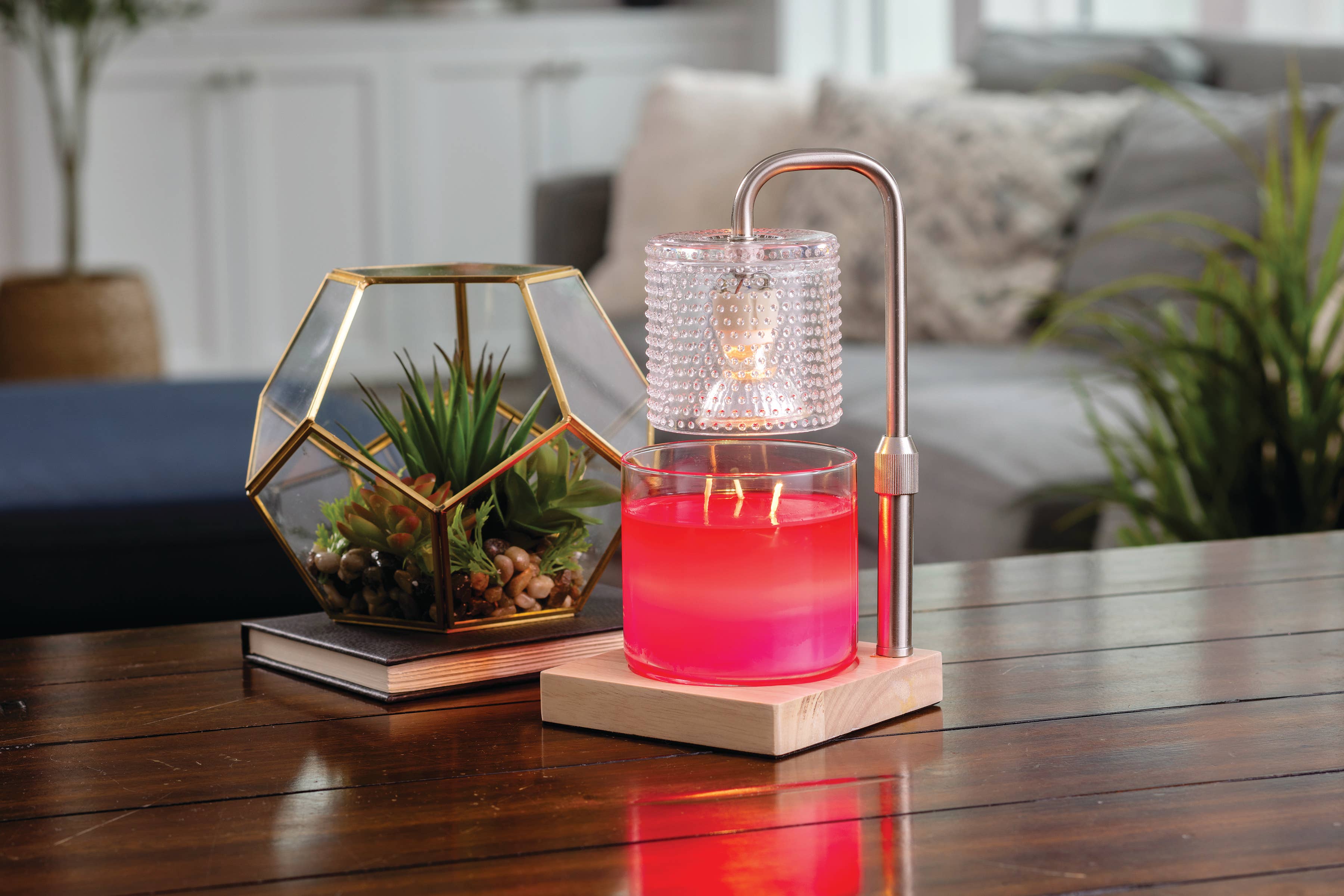 Silver Hobnail Candle Warmer Lamp