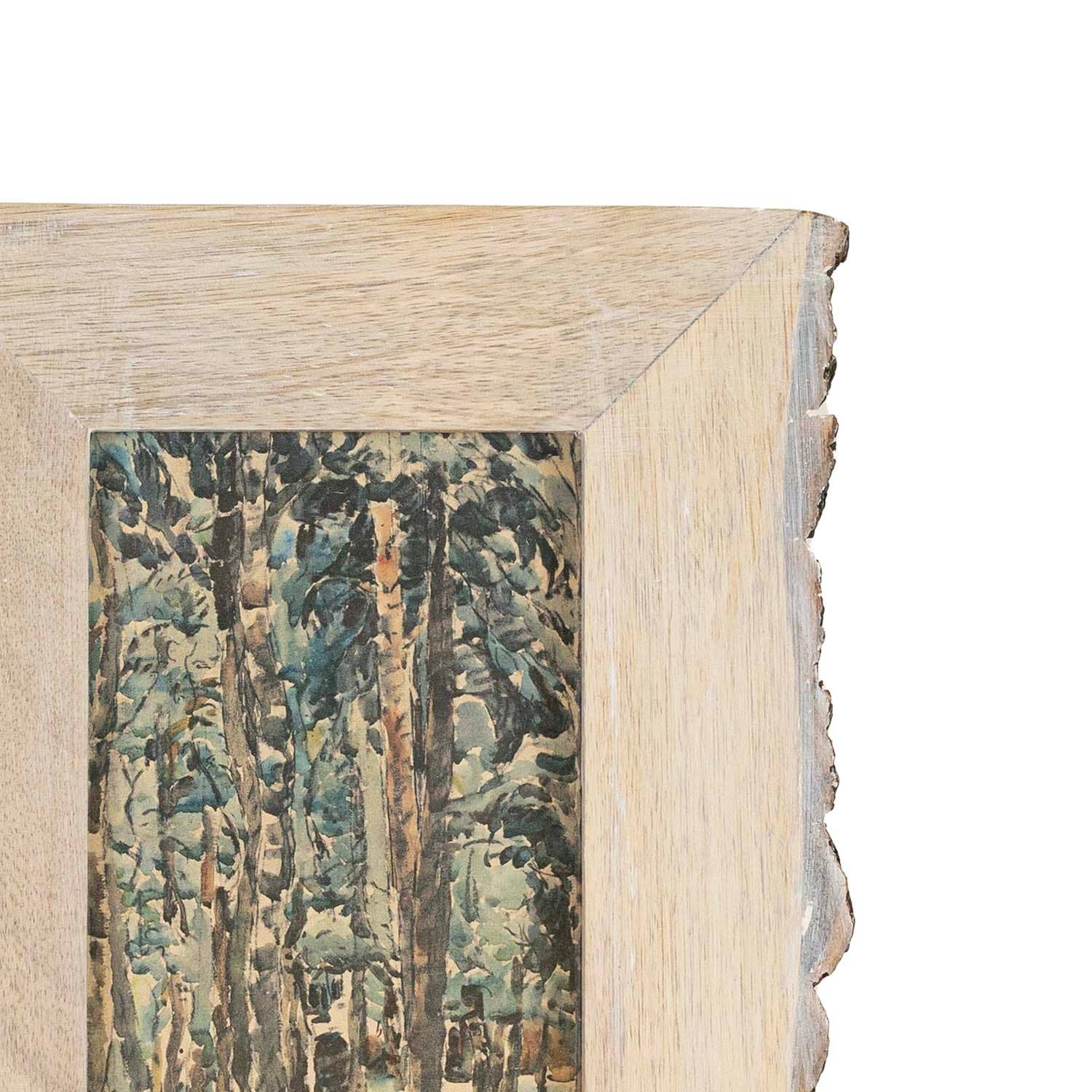 Ashton 4x6 Photo Live Edge Side Picture Frame Whitewash Wood