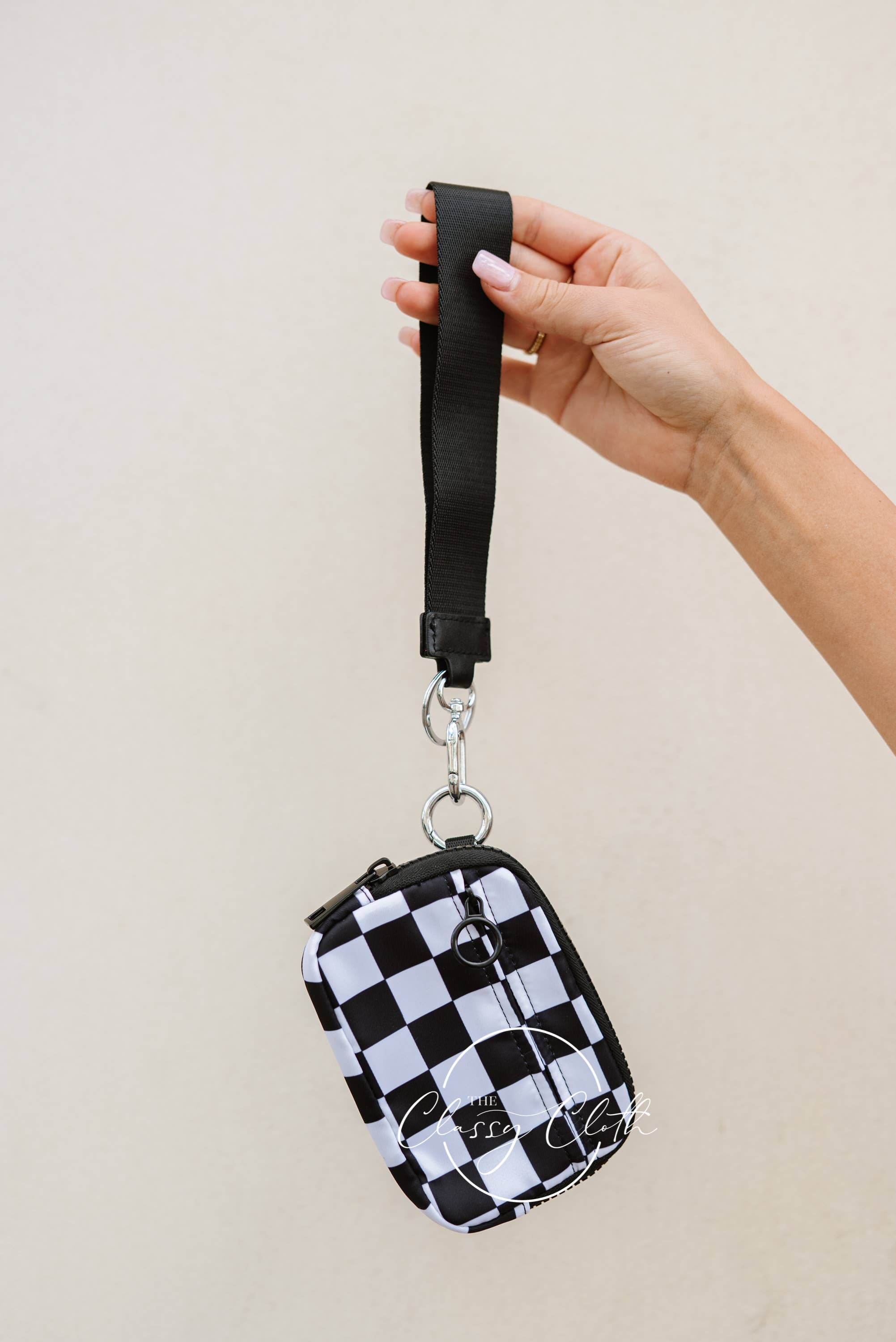 Willow Wristlet Wallet - Black Checkered RTS