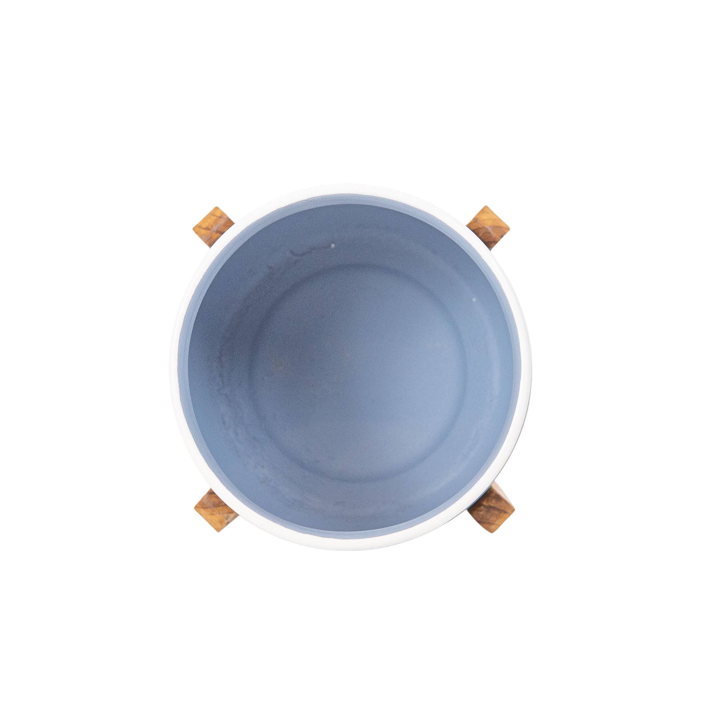 Belle Planter Pot With Stand Vintage Blue Metal