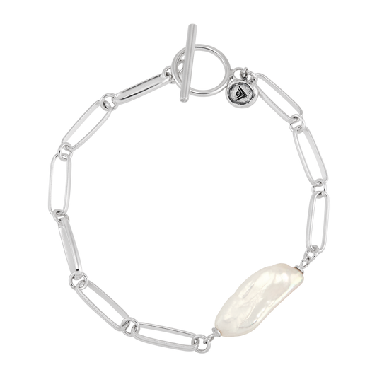 Silpada 'Daily Glory' Silver Freshwater Pearl Link Bracelet