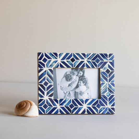 Celestina 4x6 Photo Deep Blue Resin Mosaic Picture Frame