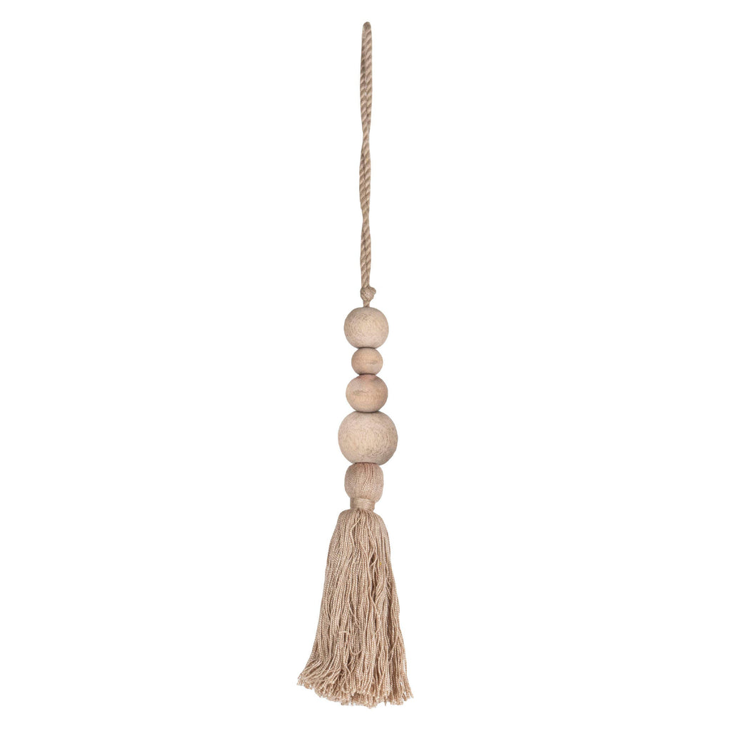 Hazel Natural Wood & Cotton Hanging Accent India Handicrafts
