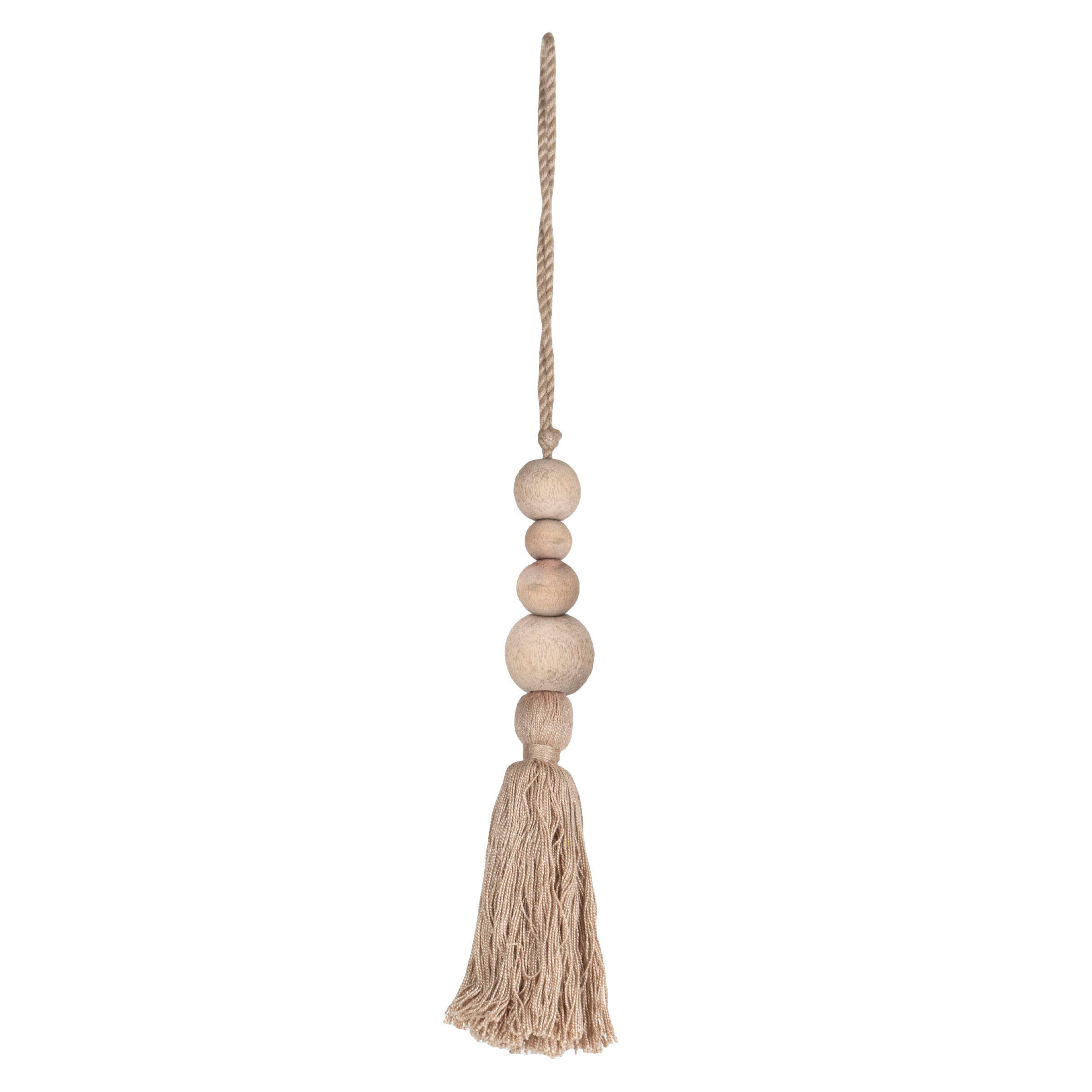 Hazel Natural Wood & Cotton Hanging Accent India Handicrafts