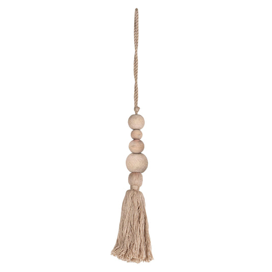 Hazel Natural Wood & Cotton Hanging Accent India Handicrafts