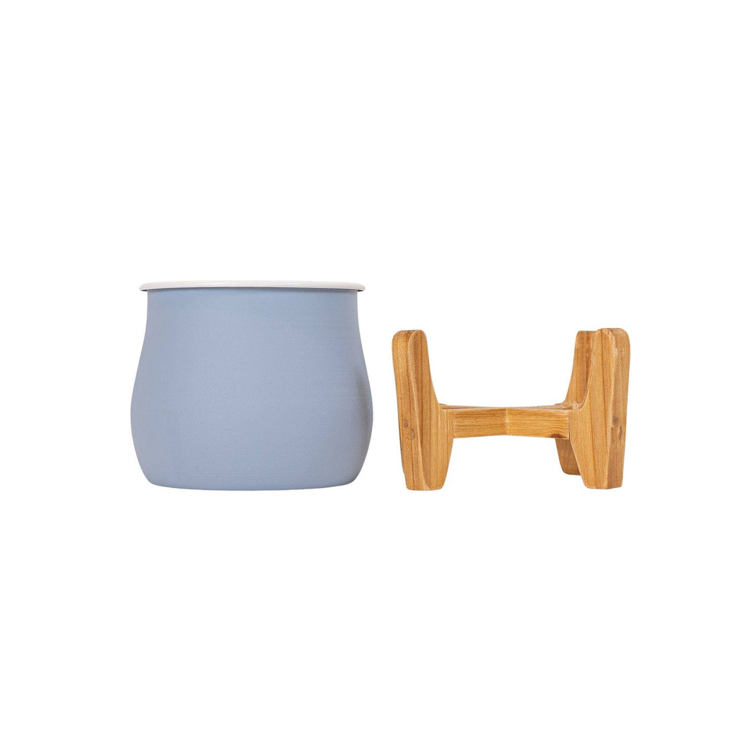 Belle Planter Pot With Stand Vintage Blue Metal