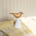 Mel Carved Bird on Perch Decorative Accent Wood & Metal