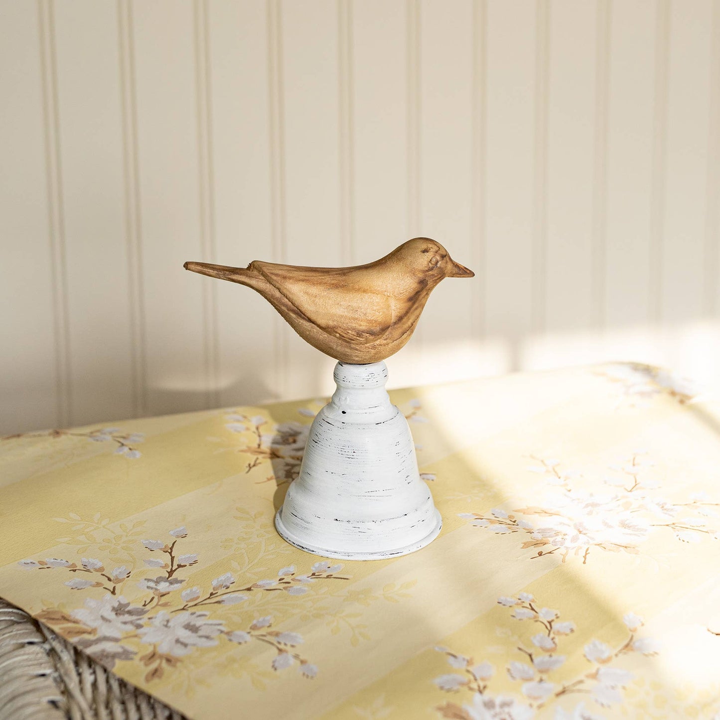 Mel Carved Bird on Perch Decorative Accent Wood & Metal