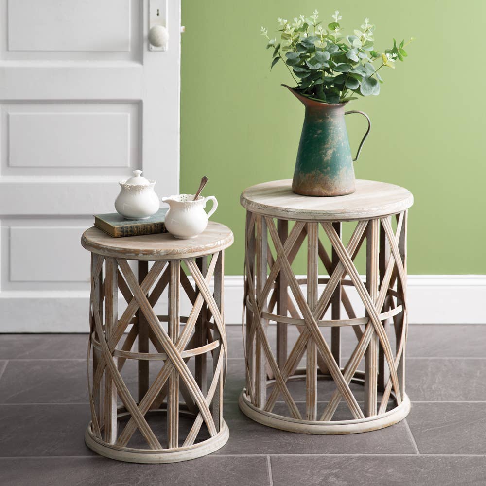 Basket Weave Accent Tables