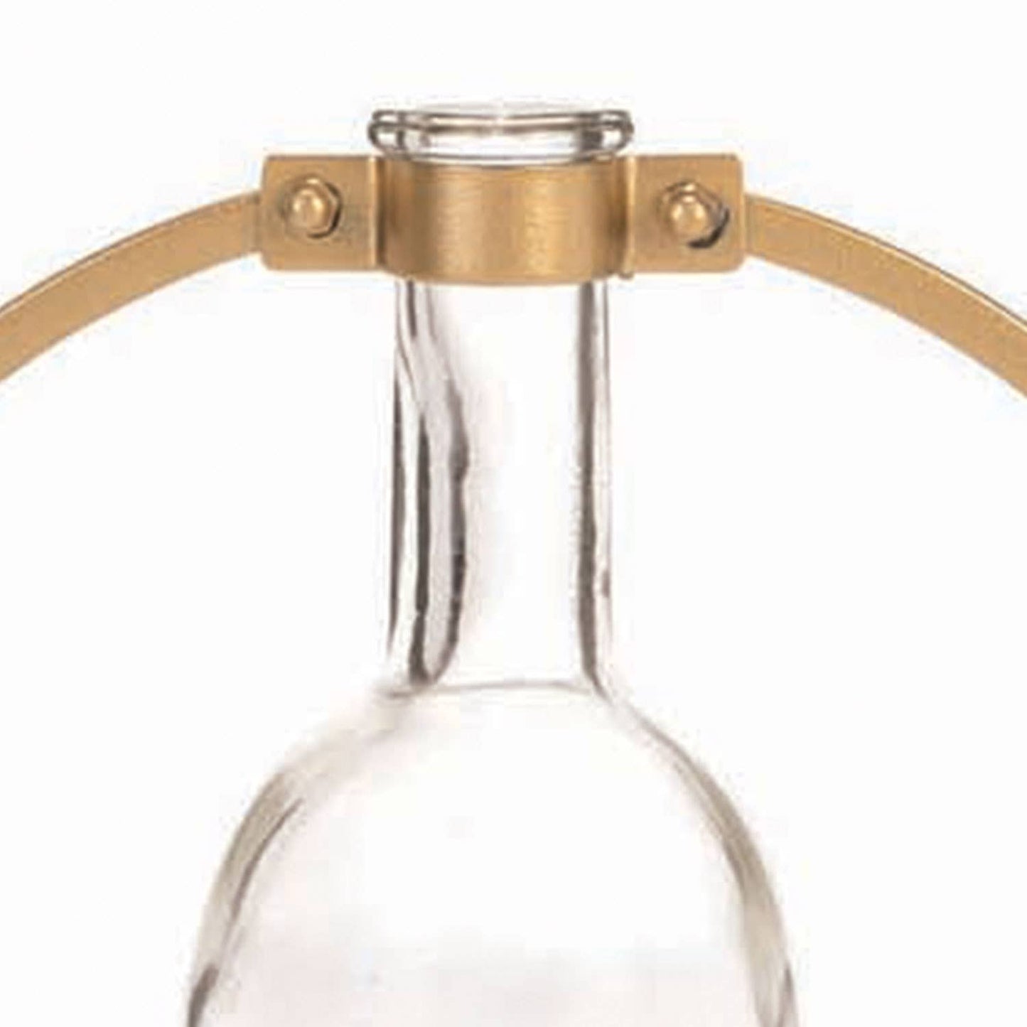 Capstone Floating Glass Bud Vase Brass Finish Metal