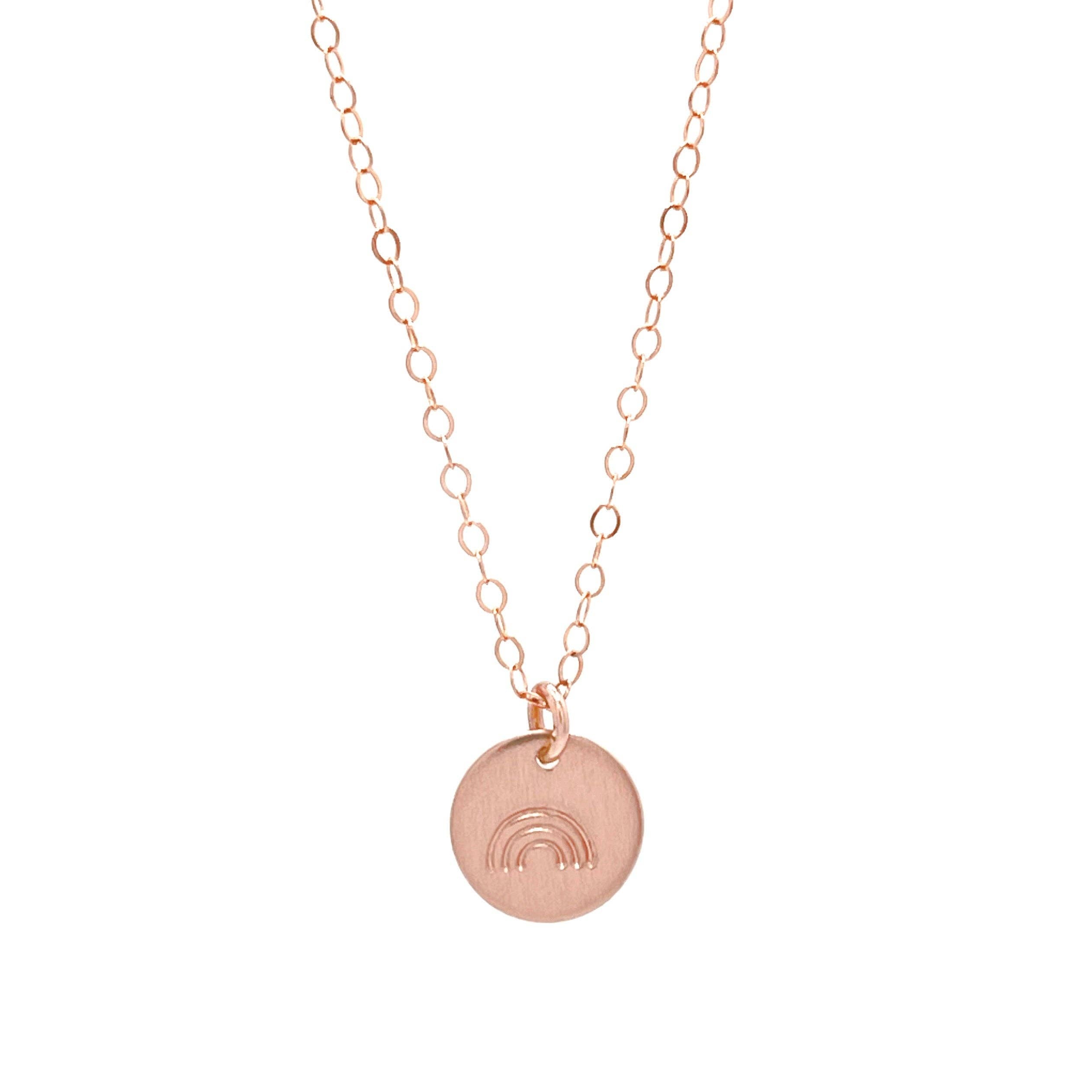 Rainbow Disc Necklace - Hypoallergenic, Waterproof, Dainty