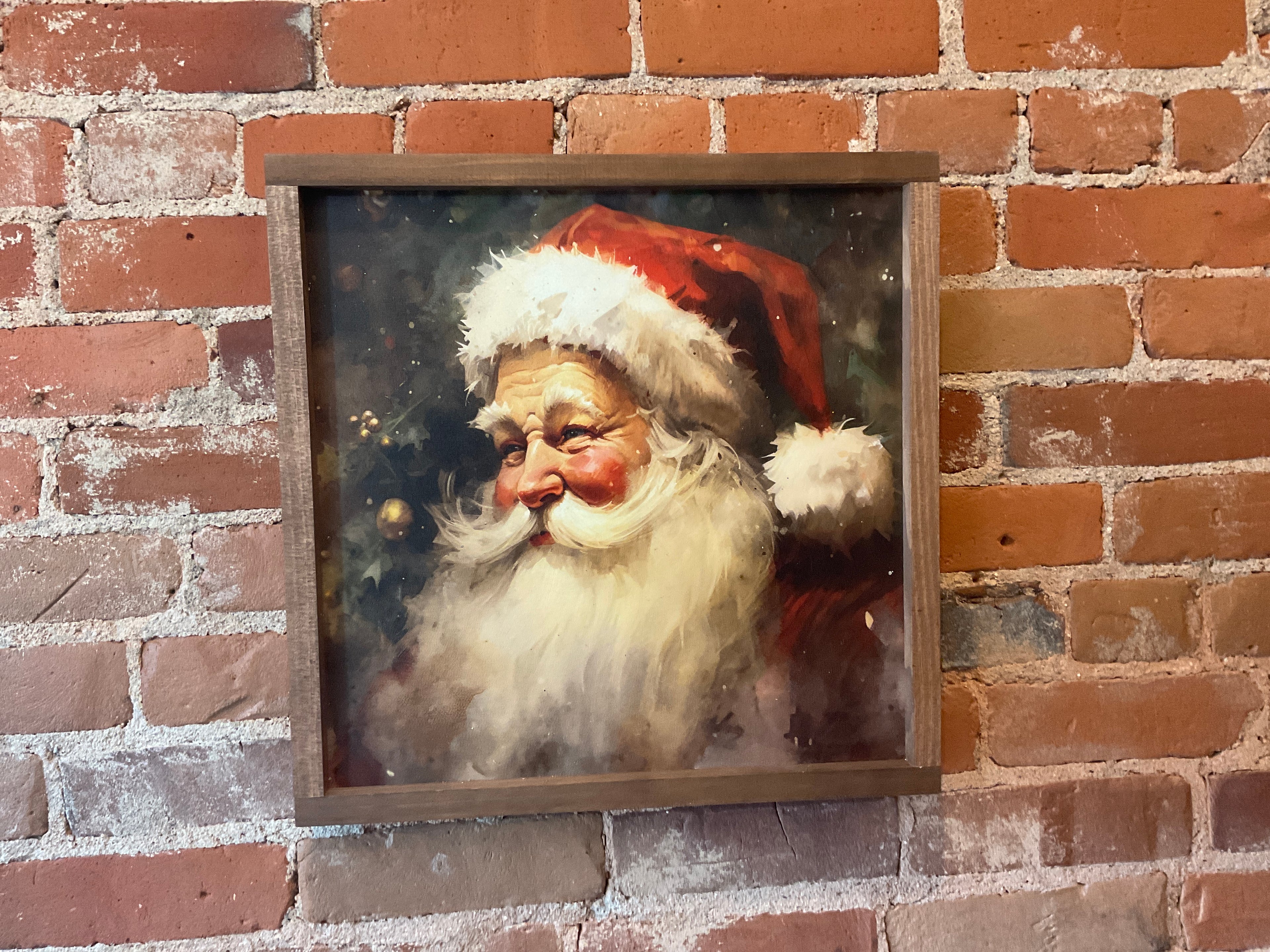Vintage Santa 16x16 sign
