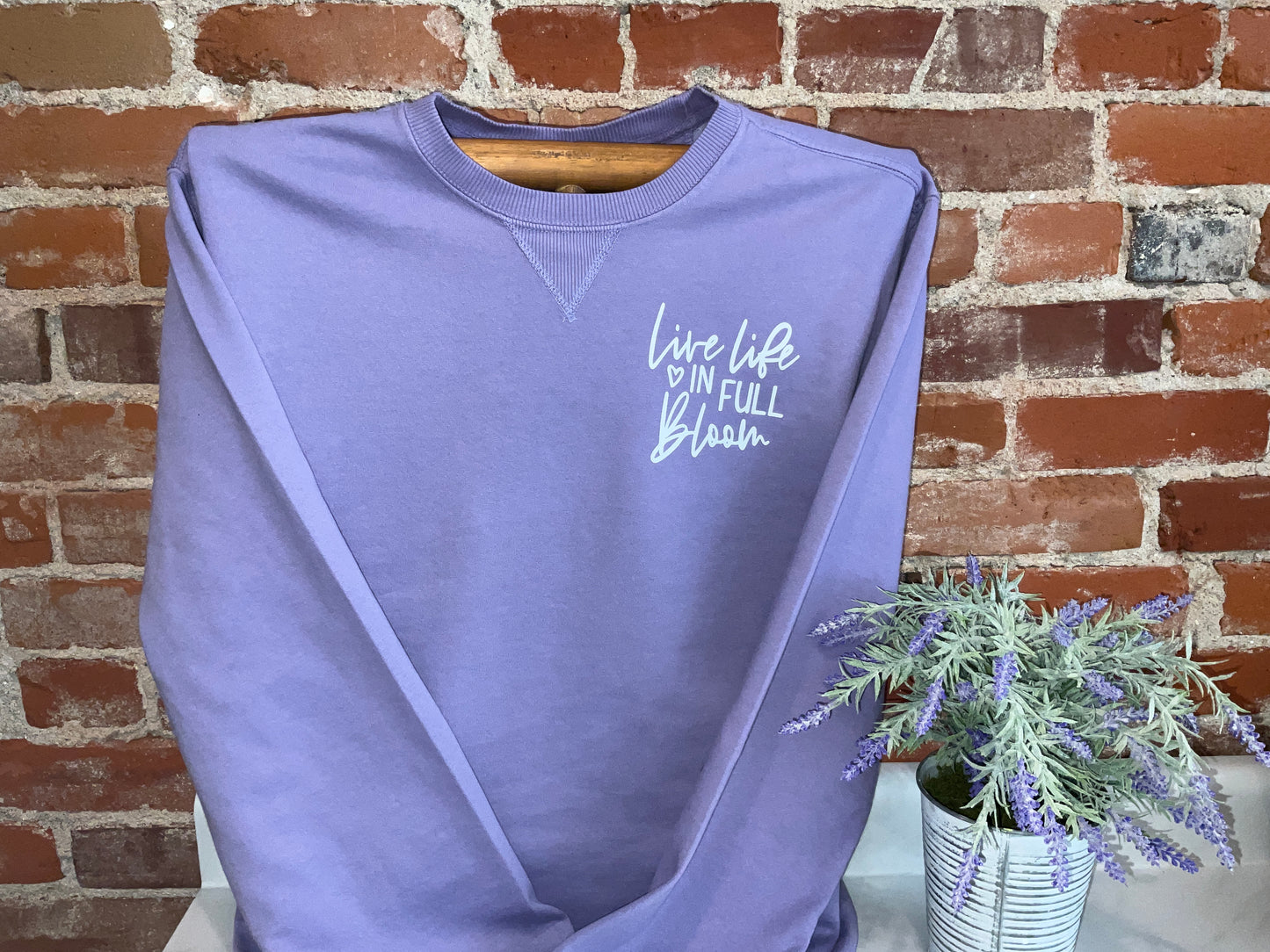 Live Life In Full Bloom Adult Crewneck
